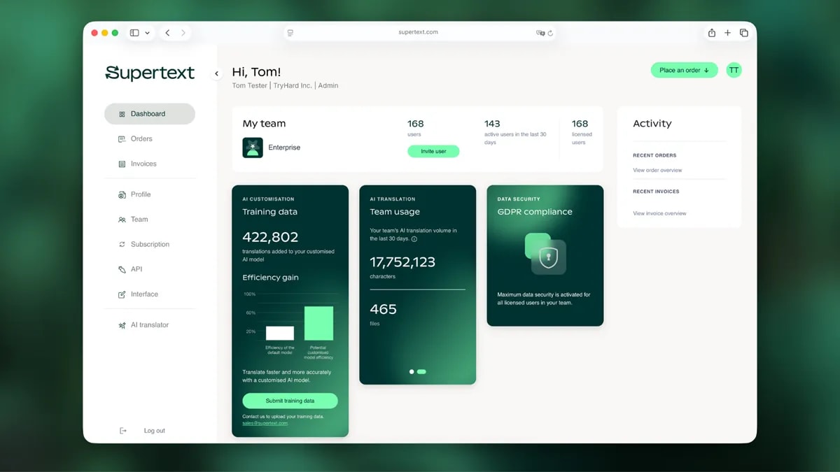Track and use AI translation even more effectively with the new Supertext cockpit